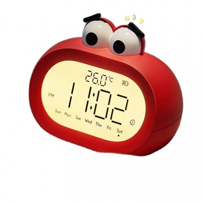 Alarm Clock For Kids with Night Light, Sleep Trainer for Teaching Kids Time to Wake up with 2 Rings, Digital Clock with Battery