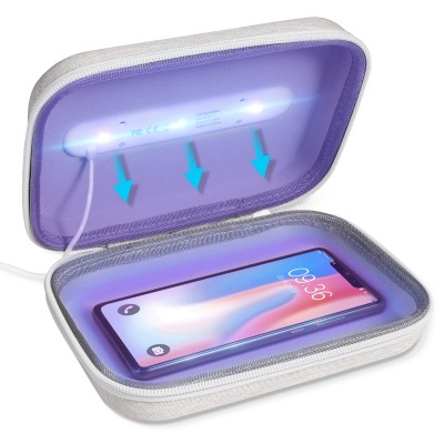 Travel UV Light Sanitizer Box for Smartphones, UV-C Mobile Phone Sterilizer, Ultraviolet Jewelry Cleaner