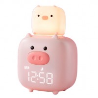 2020 Gift for Kids Led Clock Digital alarm clock Cute Piggy Mini LED night light Animal Table Alarmed Clock