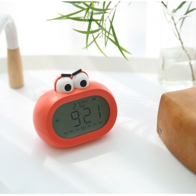 Cute Alarm Clock for Kids digital Alarm Clock Rechargeable with Night Light, Temperature, CountDown