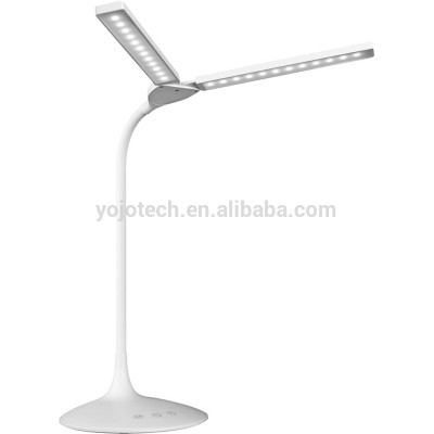 Energy-Saving LED Desk Lamp - Unique Twin-Head and Touch-Controlled LED Table Lamp with 3 Light Modes, Stepless Dimmer