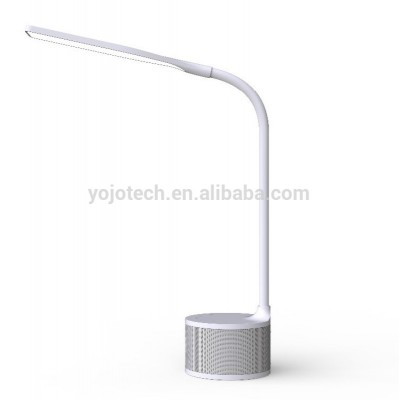 Dimmable LED Desk Lamp with Built-in Bluetooth Speaker, Eye Protect Flexible Gooseneck Table Light with USB Charging Port