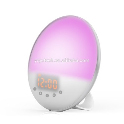 Fading Night Light, 7 Colors, Alarm Clock, FM Radio, White Noise and Nature Sounds