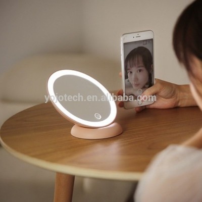 LED Lighted Wall Mount & Desktop Rechargeable Makeup Mirror